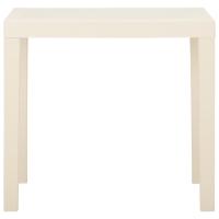 vidaXL Mesa de jardín de plástico blanca 79x65x72 cm - details 1