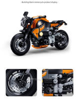 Kit De Construcción De Bloques De Moto Locomotora Extreme Speed 196PCS Juguetes Educativos Para Niños Modelos Interactivos De Forma Cool - details 3