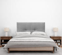 DHOME Cabecero de Polipiel o Tela AQUALINE Pro cabeceros Cabezal tapizado Cama Lujo (Gris Tela) - details 3