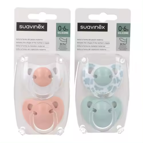 Suavinex Chupete Anatomico Silicona 0-6M  2 Uds - 1