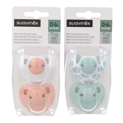 Suavinex Chupete Anatomico Silicona 0-6M  2 Uds - 1