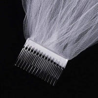 Velo De Novia Corto Para Mujeres Simple Con Peine Para Bodas Baños De Marido Fiesta Disfraz De Chucky Halloween - details 2