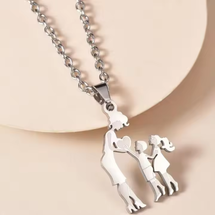 Nuevo collar de Maple inoxidable con Colgante para Madre y Hija, ideal Como regalo para el Día DE LA Madre y La Maestra, con Cadena Cruzada y accesorios. - 1