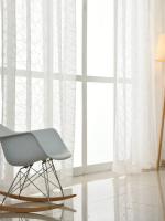 1PC Cortina De Ventana Blanca Con Bordado De Cruz Y Bandas Vertical Para Dormitorio Y Sala De Estar Material De Poliéster - details 3
