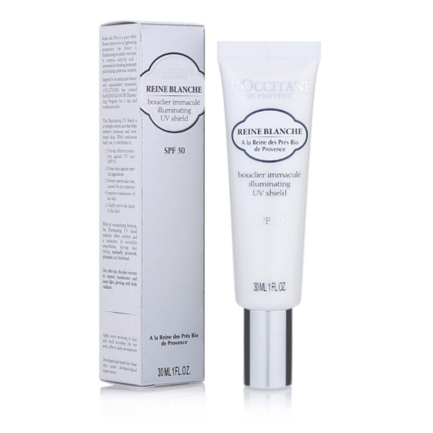 L'Occitane Escudo Inmaculado SPF50 Reina Blanca de L'Occitane. 30ml –  protector solar facial iluminador con SPF 50.