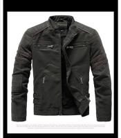Chaqueta De Cuero Invierno Para Hombre Con Forro De Poliéster Caliente Estilo Motocicleta Con Bordado PU Multibolsillos Vintage Outwear Chaqueta De Viento De Otoño - details 7
