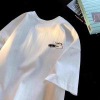 Camiseta Oversized Para Hombre Estilo Coreano Casual Con Estampado Simple Adecuada Para Hombres Y Mujeres Cuidado Facilito Material Algodón Y Poliéster - details 5
