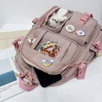 Mochila Kawaii Aesthetic Para Mujer Estudiante Con Accesorios Lindos Bolsa Escolar Japonesa Coreana Rucksack De Nylon Para Adolescentes - details 19