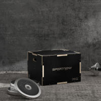 SPORTNOW Cajón Pliométrico Caja Pliométrica con 3 Alturas Diferentes Entrenamiento de Fuerza en Casa Oficina Gimnasia CrossFit Carga 120 kg Negro - details 1