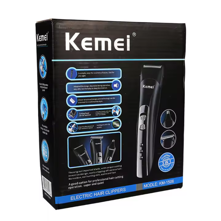 Afeitadora KEMEI KM1407KM-1419 KM-1506, cortadora de pelo para nariz, cortadora eléctrica tres en uno - 1