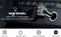 Cigarette lighter usb charger with QC3.0 dual port