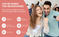 DYNASONIC A29. Karaoke con Dos microfonos. Altavoz Bluetooth Karaoke para niños. Juguete electrónico Infantil. Regalos para niños de 3 a 15 años. Efectos de voz - details 1