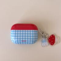 Funda Para AirPods 1/2/3/4 Y pro Con Colgante De Hongo Chequero Rojo Y Azul Diseño Lindo Y Protección Resistente De Plástico - details 8
