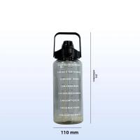 Botella De Agua Portátil De 2L Con Palanca Y Marca De Tiempo Para Deportes Al Aire Libre Y Fitness Juguete De Bebida Ecológico Reutilizable - details 1