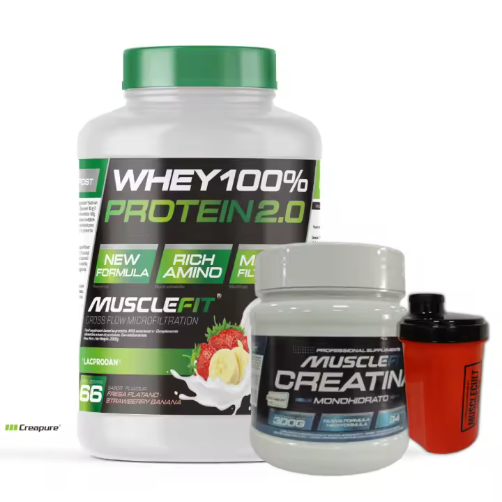 Pack WHEY 2kg + Creapure 300g + Shaker (regalo) -  MuscleFit │MUSCLECULT│Mas musculos - 1