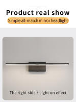 Lámpara De Espejo LED Para Baño Impermeable Luz De Maquillaje En Blanco Y Negro Soporte De Aluminio Longo Iluminación Interior Para Inodoro - details 11