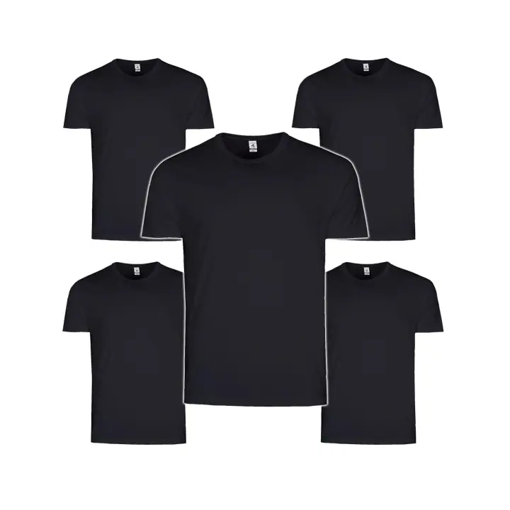 Pack de 5 Camisetas de Algodón TEXKING Modelo DACCA para Hombre, Manga Corta, Color Blanco y Negro - 1