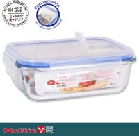 Quttin Set de 4 Recipientes Herméticos - Fiambreras - Vidrio Borosilicato con Tapas - 375cc, 600cc, 1000cc, 1500cc - Contenedores de Almacenamiento para Alimentos, Apto para Horno y Microondas - details 3