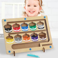 Juego De Mesa Magnético Para Niños Tablero De Colores De Conteo Juguetes Educativos Montessori Madera Juego De Labyritmo - details 12