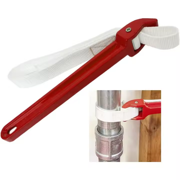 Llave de correa ajustable Llave de correa universal para filtro de aceite Mango antideslizante de 30 cm Correa de 85 cm Llave de correa duradera y fácil de usar para filtros de aceite Mangueras de jardín Grifo - 1