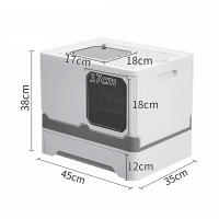 Caja de arena para gatos con bandeja extensible, caja de arena para gatos con puerta doble portátil plegable - details 1