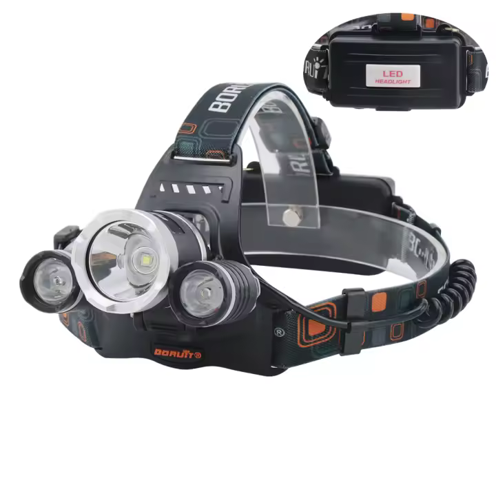 BORUiT RJ-3000 Linterna Frontal LED Potente 3000LM Recargable Tipo-C Impermeable Para Pesca Caza Y Senderismo - 1