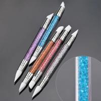 Set De 5 Pinceles De Uñas Con Punta De Dots Y Silicona Para Arte De Uñas Colores Cristalinos Doble Cabeza Herramientas De Manicura DIY Con Diseño De Flores - details 4