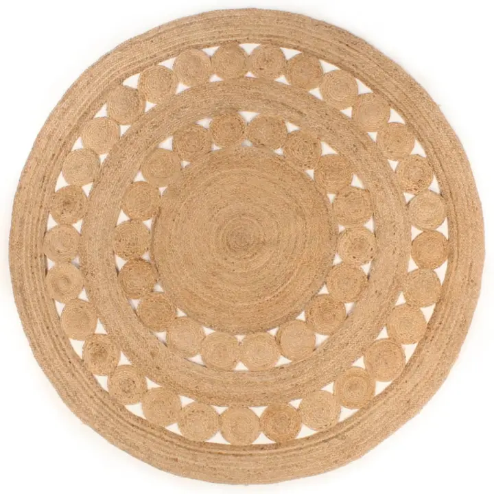 vidaXL Alfombra redonda de yute trenzado 180 cm - 1