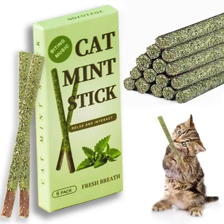 Waneka Palitos de Hierba Gatera Palitos de menta Natural para gatos, juguetes masticables de hierba gatera - 1