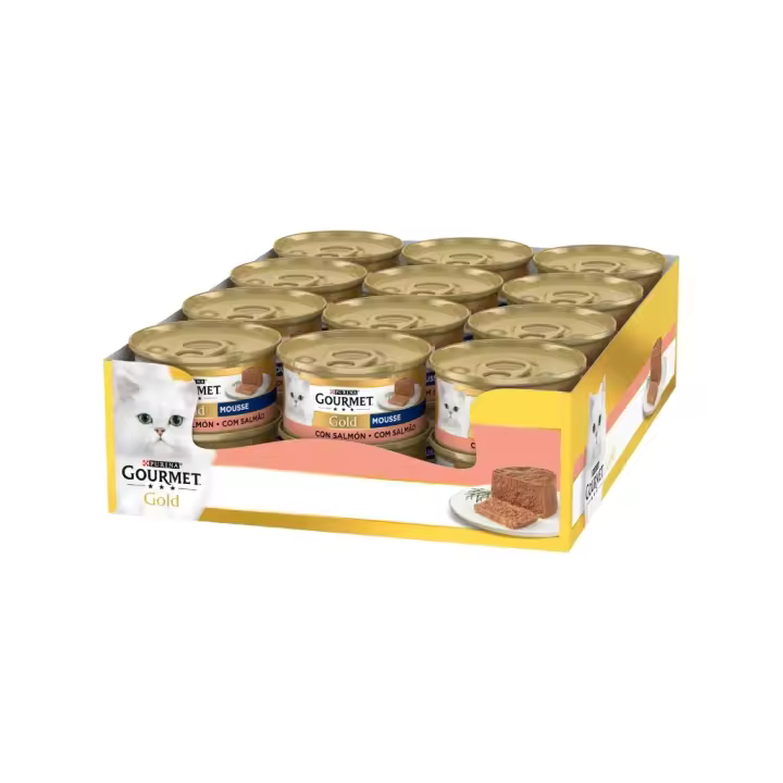 GOURMET - Gold Mousse (24x85 gr) - Comida Húmeda en Lata (Salmón) - 1