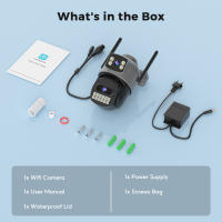 Cámara De Seguridad IP BESDER 15MP Wifi Exterior Con Pantalla Dual 10X Zoom Digital CCTV PTZ 8MP O-Kam pro Negro Y Gris - details 4