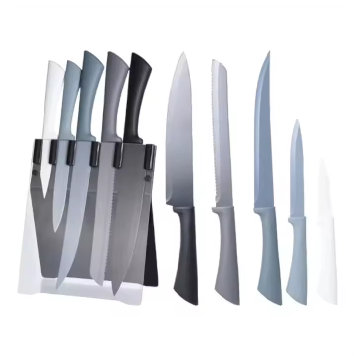 EXCELLENT HOUSEWARE Set de Cuchillos de Cocina de 5 Unidades con Tacoma en Colores Variados - Afilados y Seguros - 1