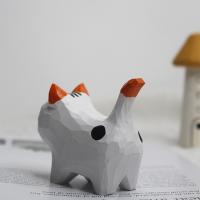 Adorno De Gato De Madera Hecho a Mano Ornamento De Animal Creativo Para Escritorio Decoración De Artesanía Tamaño Pequeño - details 8