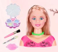 Juguetes de peluquería de muñeca de media longitudinal para niños, modelo de simulación de entrenamiento de Cabello, peluquería y maquillaje, Casa de - details 1