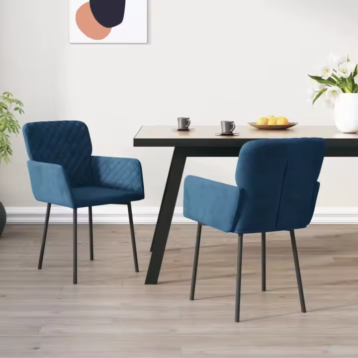 vidaXL Sillas de comedor 2 unidades terciopelo en color Negro/Gris claro/Gris oscuro y más | cómodas modernas ergonómicas para comedor cocina salón hogar - 1