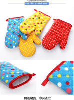 Mitten Microondas Horno Guante de Algodón Con Aislamiento Para Hornear Guantes Resistentes Al Calor Horno Mitones Terileno Antideslizante Lindo Herramienta DE LA Cocina 1 Unids - details 12