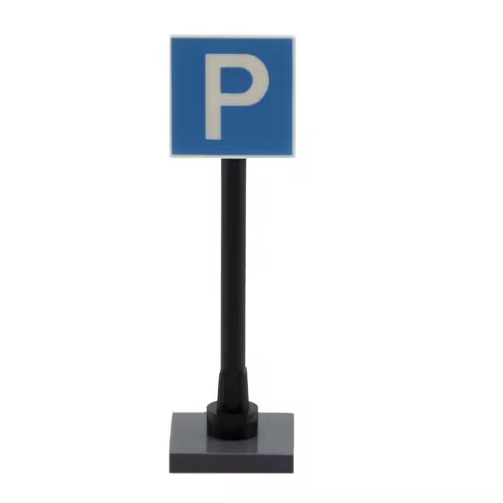 PLAYZOCO Señal trafico Parking Juguetes construcción, señal trafico Juguete, Accesorio de señalización para Juguetes de construcción, Mini señal Parking, 5 cm Altura, Compatible con Lego - 1