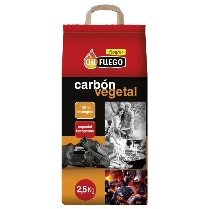 FLOWER OKFUEGO CARBON VEGETAL FÁCIL ENCENDIDO+LIBRE ADITIVOS 2.5 KG - 1