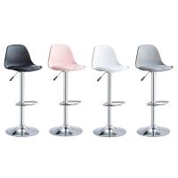 LUTODY - Silla bar, Uso interior, Taburete moderna alta elevación, Asiento de polipiel cuero sintético, Estructura metálica metal de acero, Palanca para subir bajar de asiento, Resistente y fácil de limpiar, Giratoria 360º, Para hogar casa escritorio desp - details 0