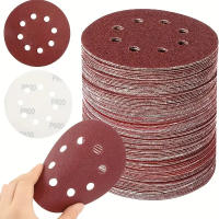 Discos De Esmalte Con Gancho Y Bucle 5/8 Agujeros 60/80/120/150/180/240/320/400/600 Grados Para Sándwich De Origen Random Orbital - details 0