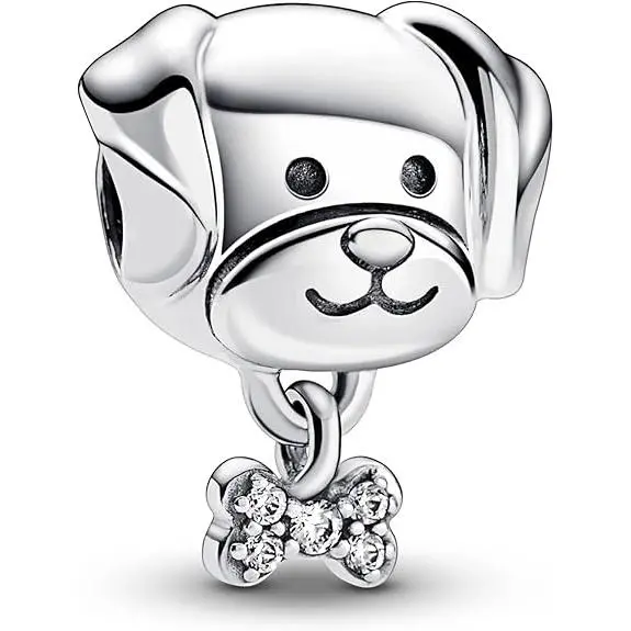 Pandora Moments - Colgante de oruga de plata de ley con cristal negro, esmalte rosa y rosa oscuro，Incluye Caja Original - 1