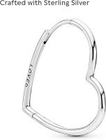 Pendientes de Ao de Plata esterlina de las mujeres de Pandora Moments asimétrics del corazón, Viene con El embalaje de Caja de Giunte original. - details 1