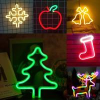 Luz De Neón LED Para Decoración Interior Adecuada Para Navidad Cumpleaños Dormitorios Bodas Bares Clubs Hogares Forma De Árbol De Navidad Material ABS - details 0