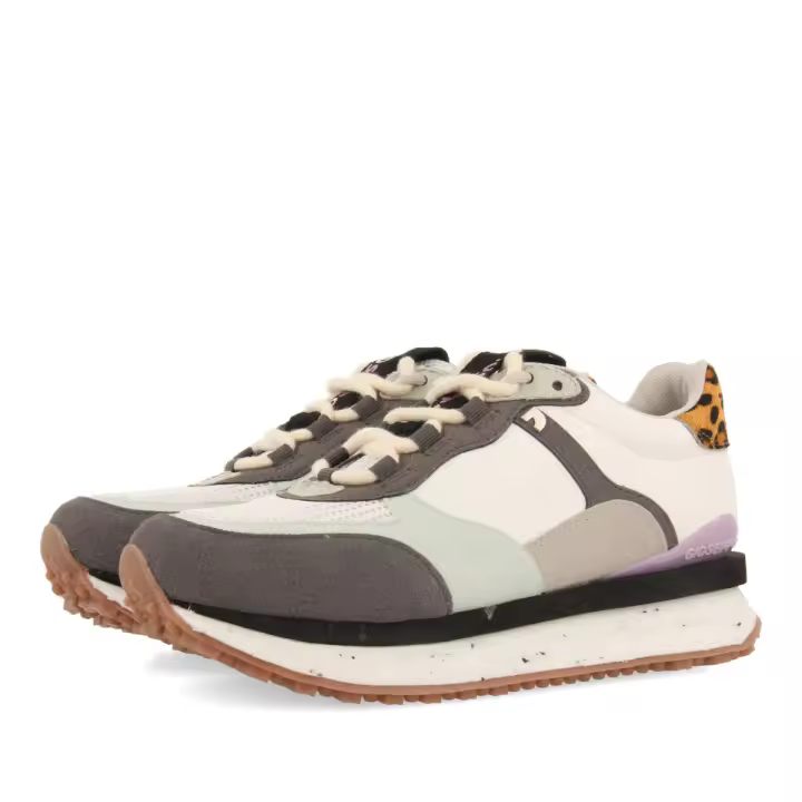 Gioseppo Zapatilla Mujer Estampado Animal Print Lila y Menta con Certificado Podológico - 1