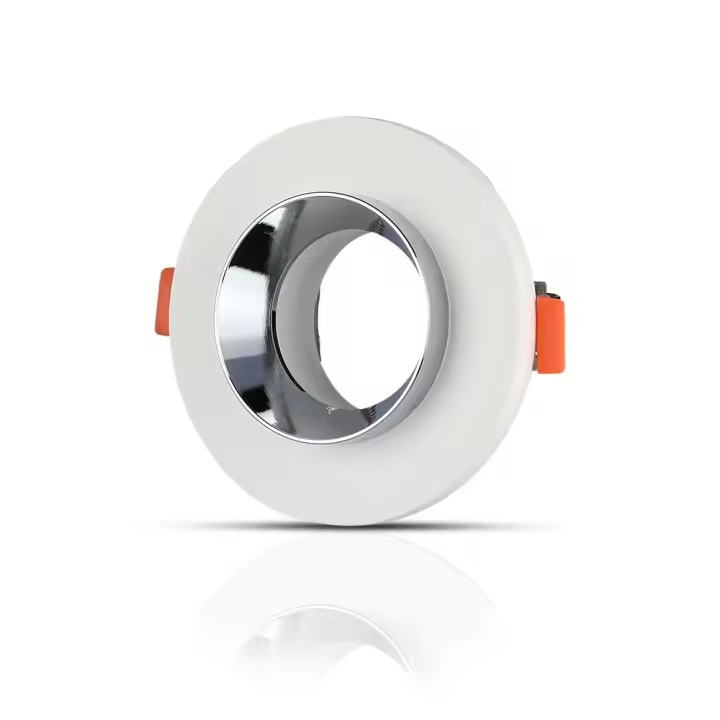 Aro de empotrar GU10 Redondo de Escayola con aro de cromo cuerpo VT-862  V-Tac - 1