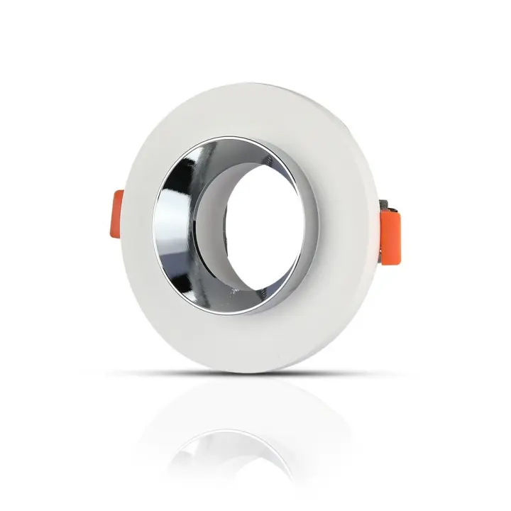 Aro de empotrar GU10 Redondo de Escayola con aro de cromo cuerpo VT-862  V-Tac - 1