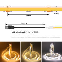 Tira De Luz LED COB Flexible 5V USB Alta Densidad 320LEDs Blanco/Cálido/Natural/Rojo/Azul Verde/Ácido Rosa/Naranja Amarillo Para Decoración De Hogar - details 7