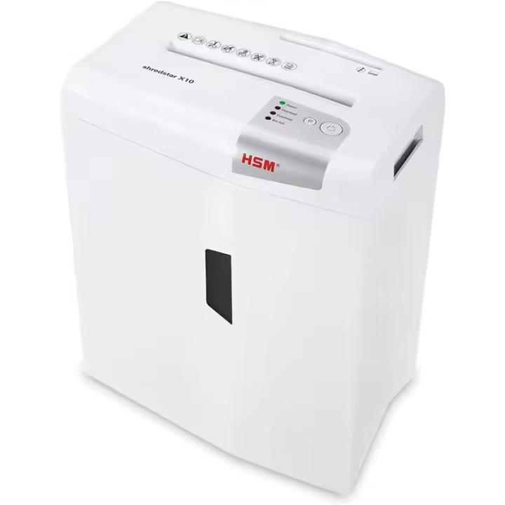 HSM X10 triturador de papel Corte en partículas 58 dB 22 cm Plata, Blanco - 1