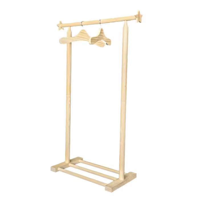 Perchero para perchas en madera maciza. En pino natural, para pintar. Medidas (ancho/fondo/alto): 66*26*100 cms. Marca: Greca - 1