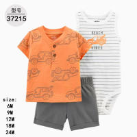Nueva ropa infantil de verano para niños, bebés y niños pequeños, pantalones cortos de manga corta, camisetas, trajes de tres piezas. - details 7